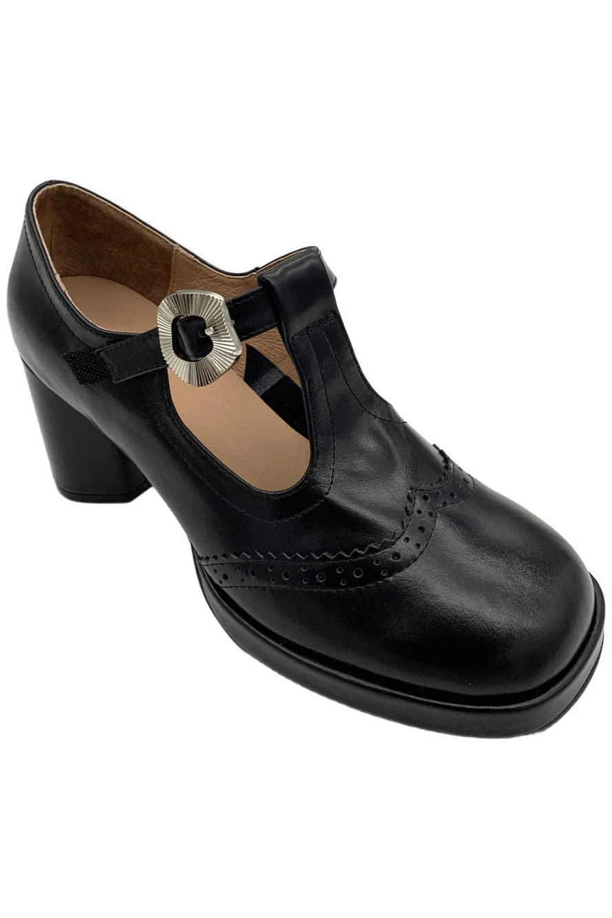 ALL BLACK Women's T-Wing Platform Pump Heel Black - Medium